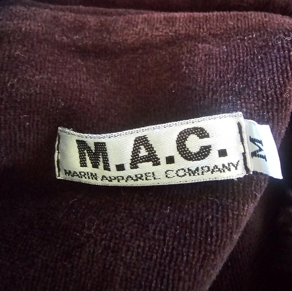 Marin Apparel Company Women's Cropped Sweatshirt in Maroon Color, Size M - Picture 6 of 6